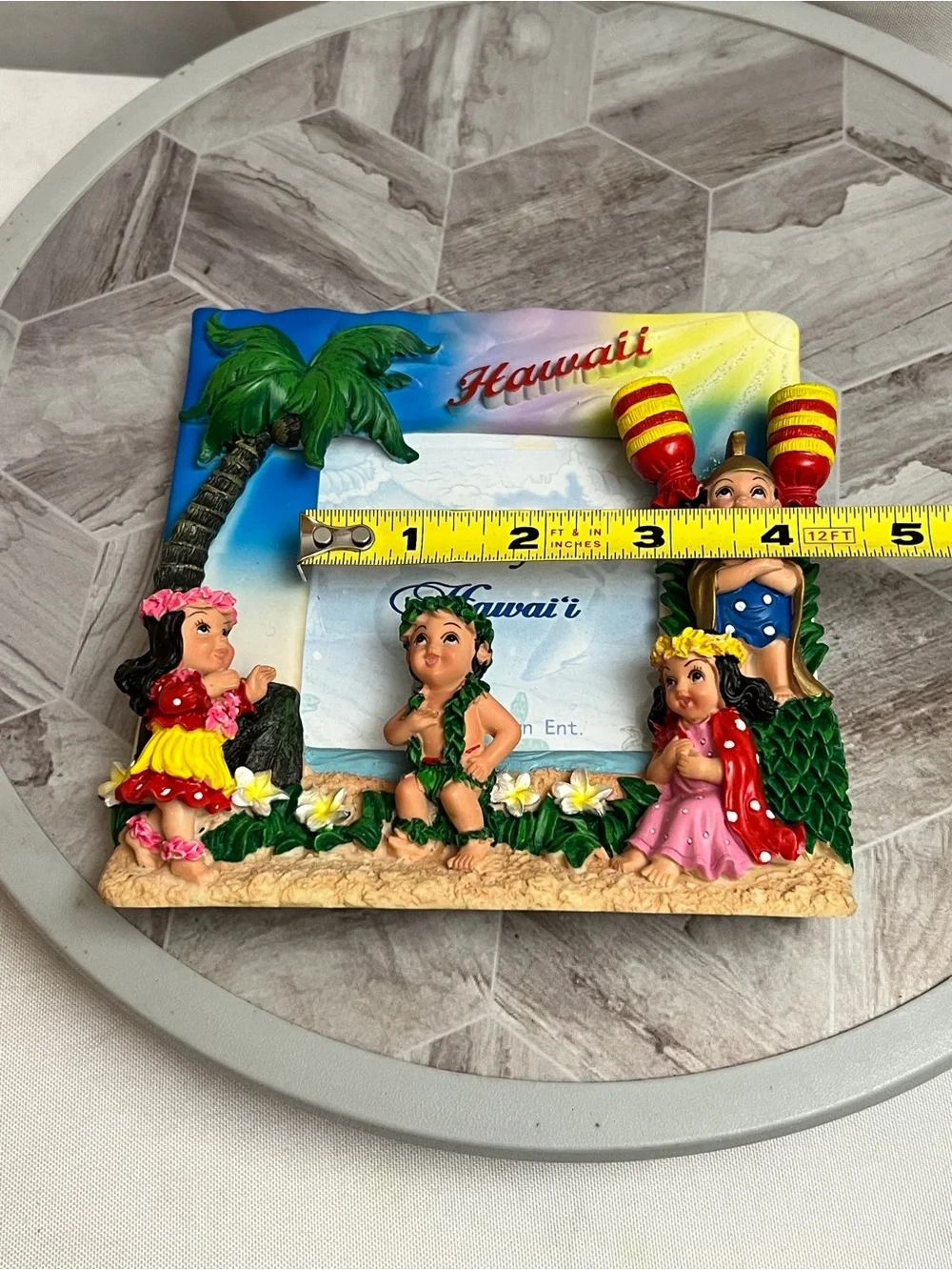 Hawaii Aloha 4x6 Photo Frame Hula Kids Palm Tree Souvenir NIB Asia Crown Ent